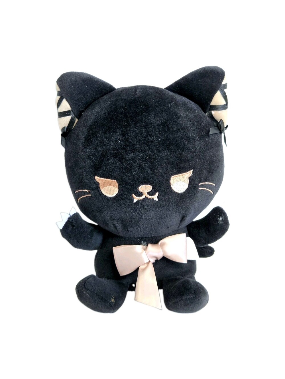 Fukuya - 7" Gothic Cat Black Plush (Round One Exclusive) Arcade Sleepy Eyes